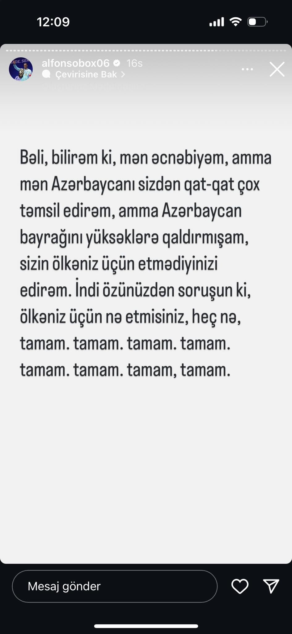 Olimpiya mükafatçımızdan qalmaqallı paylaşım - FOTO  
