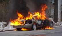 Göygöldə “Nissan” yandı 