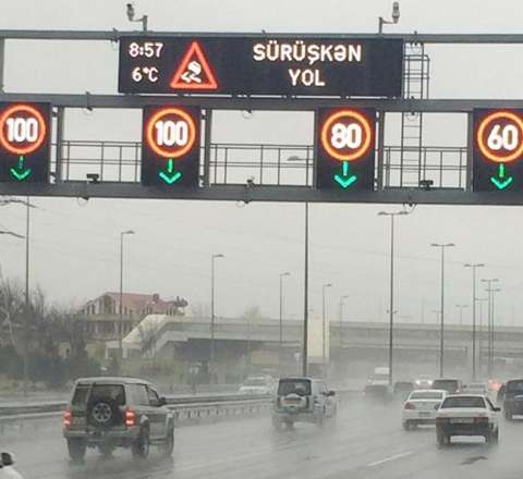 Bu yolda sürət həddi endirildi 