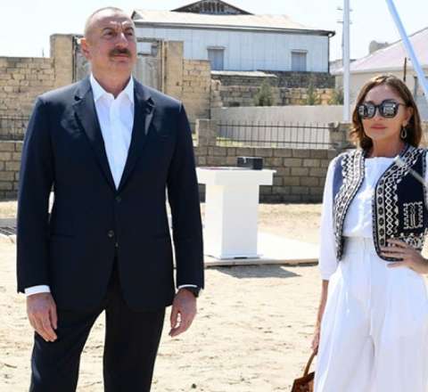 Prezident və xanımı Ağdərədə 