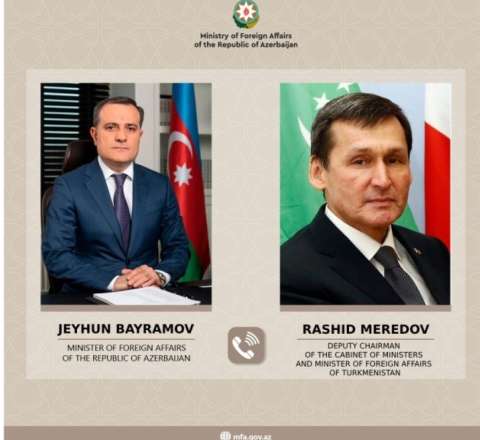 Ceyhun Bayramov türkmənistanlı həmkarı ilə danışıb 