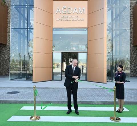 Prezident Ağdamda Dəmir Yolu və Avtovağzal Kompleksinin açılışını etdi - YENİLƏNİB