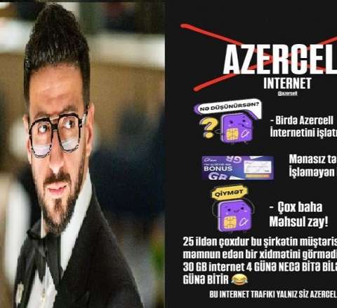 Tanıınmış müğənni "Azercell”dən ŞİKAYƏTLƏNDİ 