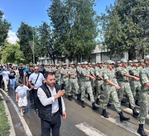 Xankəndidə hərbçilərin yürüşü təşkil olundu -  FOTO