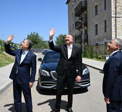 Liderlər Şuşaya getdi - Foto 