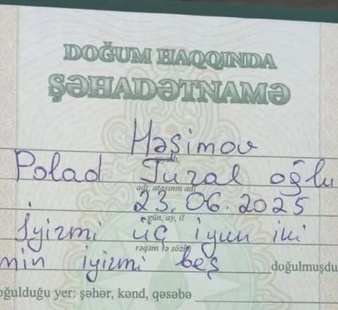 Polad Həşimovun doğum şəhadətnaməsi yayıldı: Bir ölər, min dirilərik... - Foto 