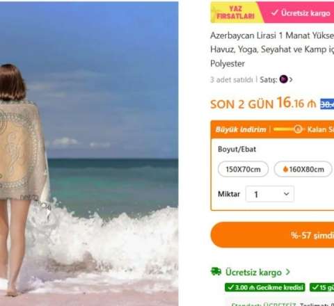 "Temu"da manat şəklində dəsmallar satılır - FOTO 