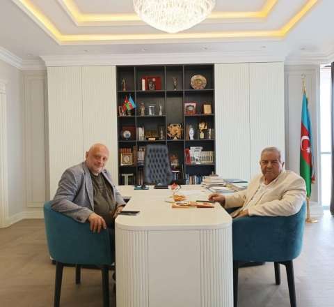 Sabir Rüstəmxanlı Ukrayna yazıçısı ilə görüşdü 