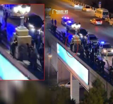 Bakıda intihar etmək istəyən şəxsi polislər fikrindən yayındırdı - VİDEO 