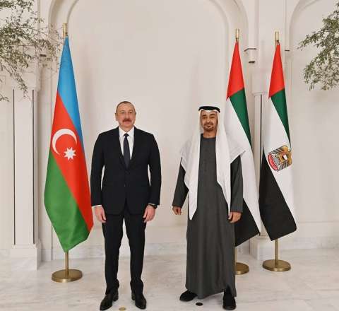 İlham Əliyev BƏƏ Prezidentini Füzulidə qarşıladı 