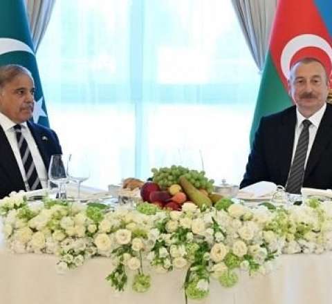 İlham Əliyev və Şahbaz Şərif birgə nahar etdi 