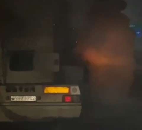 Ələt-Astara yolunda yük avtomobili yandı - VIDEO 