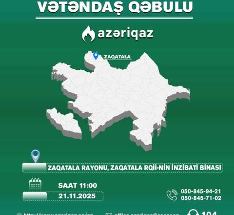SOCAR-ın "Azəriqaz" İB rəhbərliyinin növbəti vətəndaş qəbulu Zaqatalada planlaşdırılır 