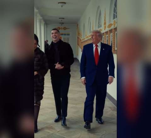 Tramp Ağ Evdə Ronaldonu qəbul etdi - VİDEO 