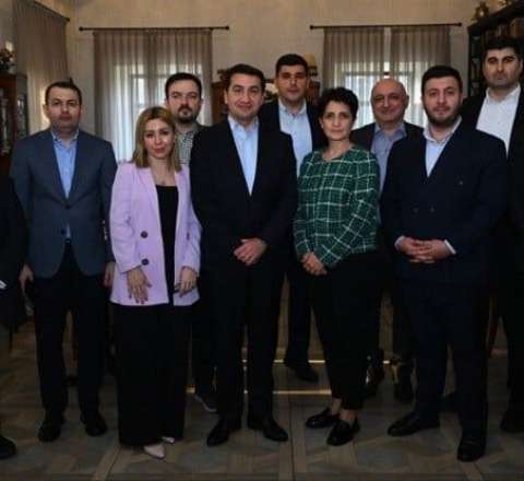 Ermənistan nümayəndələri Hikmət Hacıyevlə görüşdü - FOTO 