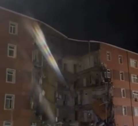 Goranboyda binanın bloku uçdu – VİDEO 