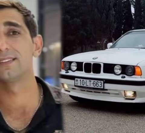 BMW-də yanan sürücünün və avtomobilinin – Görüntüləri  