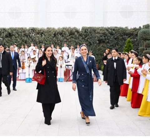 Leyla Əliyeva Türkmənistanda açılış mərasimində - FOTO 