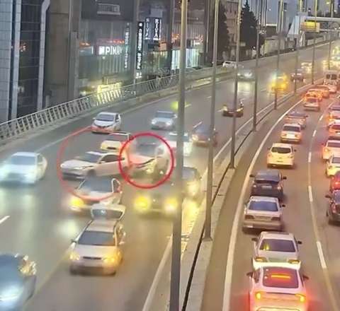 Toy karvanında zəncirvari qəza – 6 maşın toqquşdu – Video 