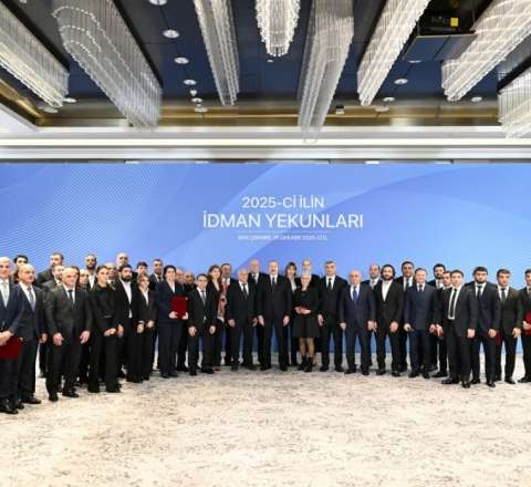 Prezident İlham Əliyev 2025-ci ilin idman yekunlarına həsr olunan mərasimdə iştirak edib 