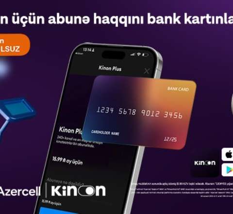"Kinon” abunəliyini bank kartı ilə ödəmək mümkündür 