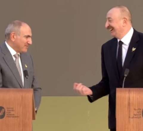 "İlk kim çıxış edəcək?" - Prezident Paşinyanla zarafatlaşdı - VİDEO 