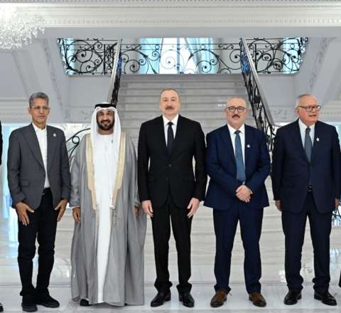 İlham Əliyev Ərəb Parlamentinin prezidentini qəbul etdi - FOTOLAR 