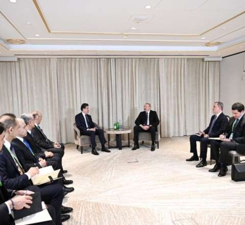 Prezident İlham Əliyev Münxendə İraq Kürdüstan Regionunun başçısı ilə görüşüb 