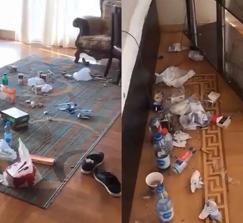 Ərəblər evi küllüyə döndərdi - Bakıda kirayə mənzildən  biabırçı görüntülər