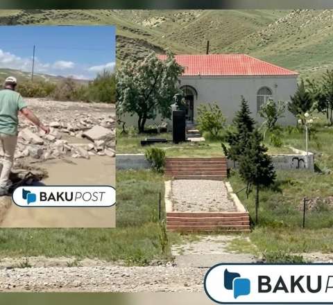 Müşfiqin ev muzeyinə aparan körpü uçdu: Ziyarətçilər çətin anlar yaşadı  - VİDEO