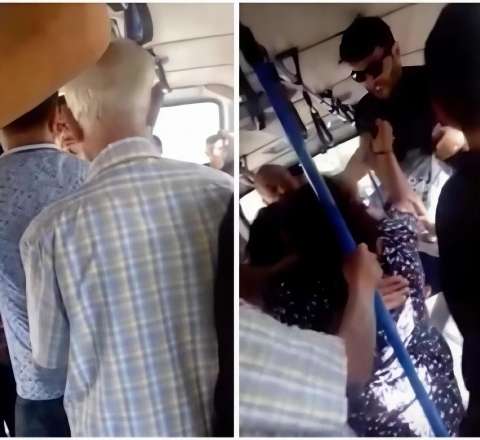 “BakuBus”da dava düşdü: Biri "yandır" dedi, o biri "söndür" - VİDEO