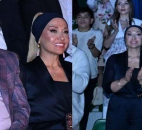 Kəmaləddin Heydərov xanımı ilə festivalda...  - FOTO
