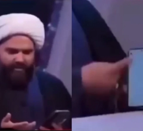 İranda efirdə mesaj oxuyan molla belə biabır oldu - VİDEO
