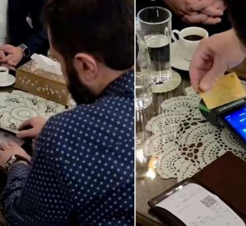 Suriyada ilk: Prezident hesabı “Visa” ilə ödədi - VİDEO