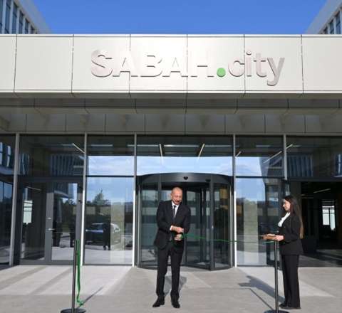 İlham Əliyev “SABAH.city”nin açılışında  