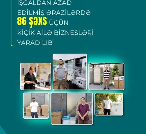 İşğaldan azad edilmiş ərazilərdə daha 86 şəxs üçün kiçik ailə biznesləri yaradılıb 