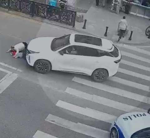 Maşınla ana və uşağının üstündən keçdi - Polis köməyə çatdı - VİDEO
