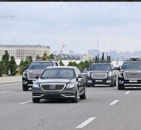 İlham Əliyev sükan arxasında, Kadırov yanında... -  FOTO