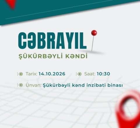 Cəbrayılın Şükürbəyli kəndində əmək yarmarkası olacaq 