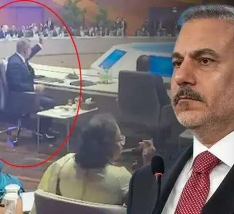Bakıda İsrail prezidenti danışarkən Hakan Fidan salonu tərk etdi 