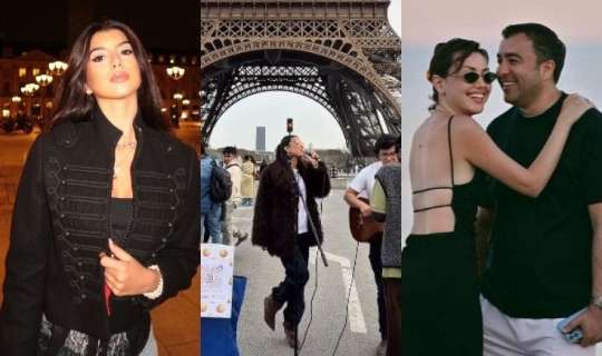 Mərhum nazirin nəvəsi Eyfelin qarşısında mahnı oxudu - Video 