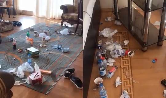 Ərəblər Bakıda evi küllüyə döndərdi -  Biabırçı görüntülər - VİDEO