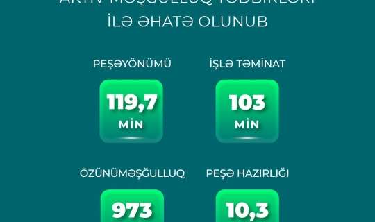Yanvar-iyul aylarında 234 min şəxs  aktiv məşğulluq tədbirləri ilə əhatə olunub 