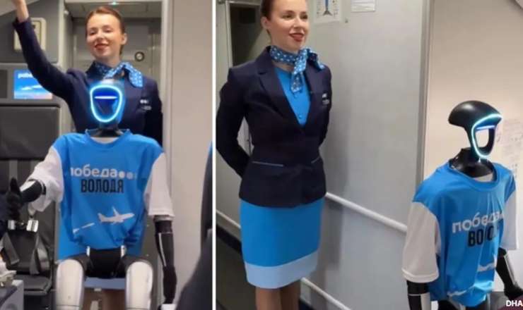 Dünyada ilk robot stüardessa sınaqdan keçirildi 