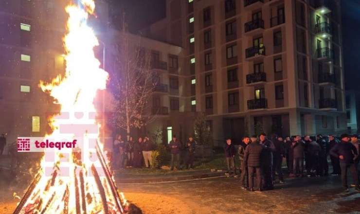 Ağdamda ilk bayram tonqalı... - FOTO 