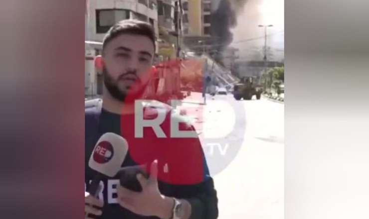 İsrailin Beyruta hücumu yerli televiziya kanalında canlı yayımlandı - VİDEO