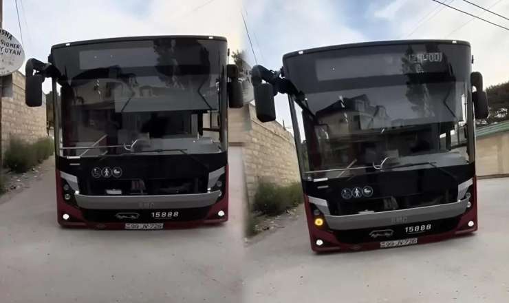 "BakuBus"a məxsus olduğu iddia edilən avtobus görənləri təəccübləndirdi - VİDEO 