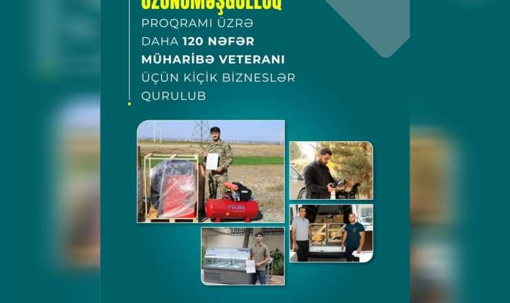 Daha 120 nəfər müharibə veteranı üçün kiçik bizneslər quruldu 