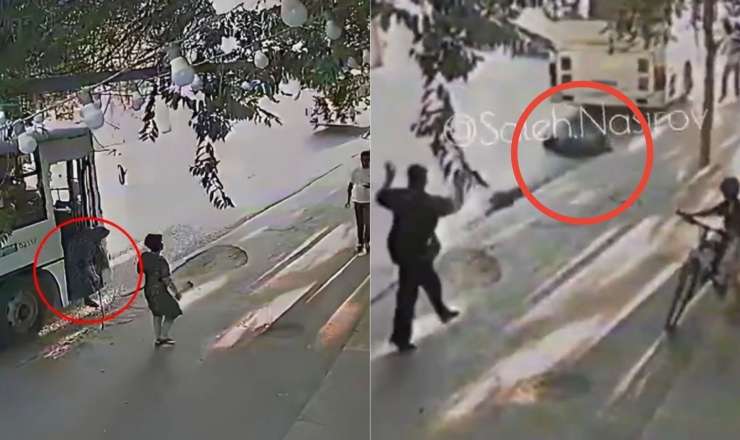 Bakıda avtobus 75 yaşlı qadının üstündən keçdi - ANBAAN VİDEO