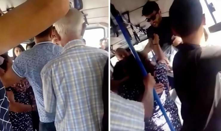 “BakuBus”da dava düşdü: Biri "yandır" dedi, o biri "söndür" - VİDEO